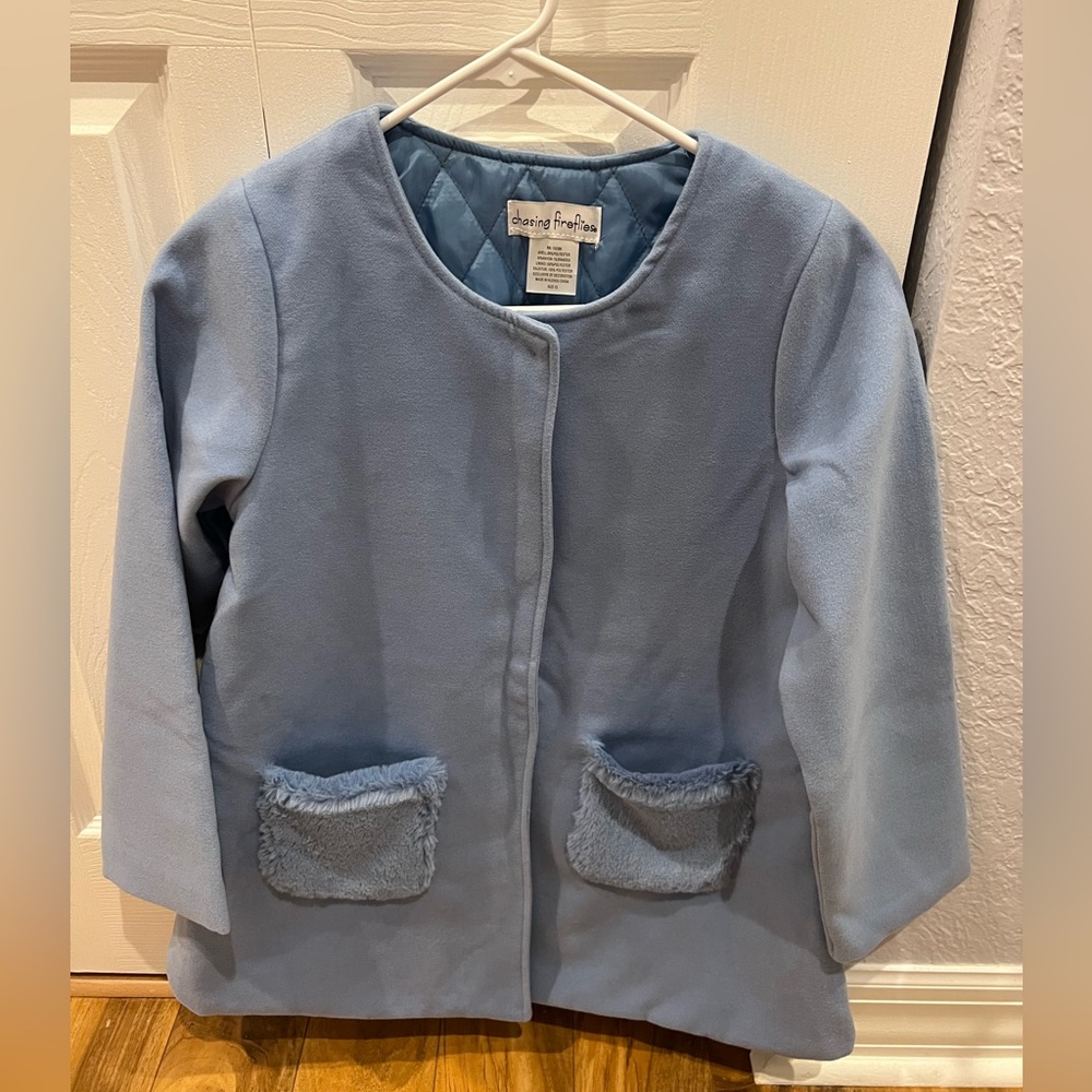 Chasing Fireflies Powder Blue Coat Girls Size 12